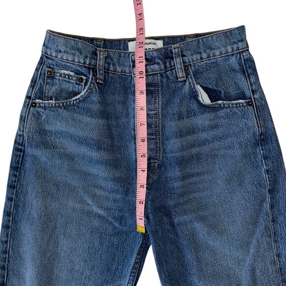 Agolde Blue Sydney Demin Saddle Straight Leg Button Fly Jeans Size 26 - Picture 11 of 15
